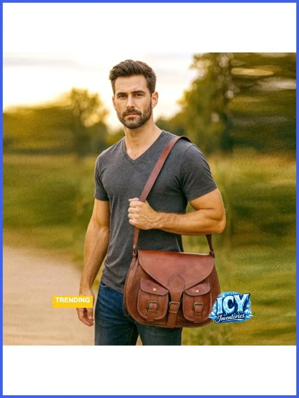 Genuine Leather Crossbody Satchel Purse 14
